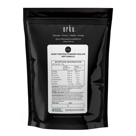 Orku WPI Whey Protein Isolate Powder - Vanilla Bag | Sports Food