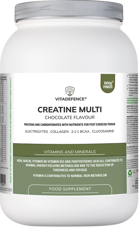 Creatine Multi | Chocolate Flavour Recovery Shake with BCAA, Collagen, Electrolytes, Vitamins & Minerals – 1.8 kg
