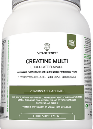 Creatine Multi | Chocolate Flavour Recovery Shake with BCAA, Collagen, Electrolytes, Vitamins & Minerals – 1.8 kg