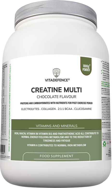 Creatine Multi | Chocolate Flavour Recovery Shake with BCAA, Collagen, Electrolytes, Vitamins & Minerals – 1.8 kg
