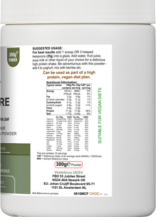 Soy Fibre Multi | Chocolate Flavour Protein Powder with Vitamins & Minerals | 300 g