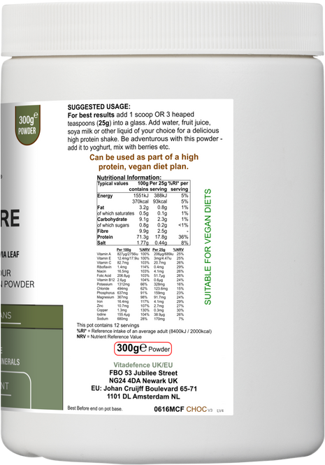 Soy Fibre Multi | Chocolate Flavour Protein Powder with Vitamins & Minerals | 300 g