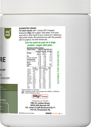 Soy Fibre Multi | Vanilla Flavour Protein Powder with Vitamins & Minerals – 300 g
