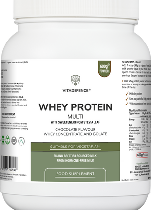 Whey Protein Multi | Chocolate Flavour Protein Powder with Stevia – 600 g