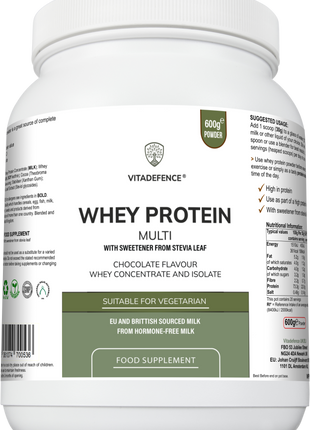 Whey Protein Multi | Chocolate Flavour Protein Powder with Stevia – 600 g