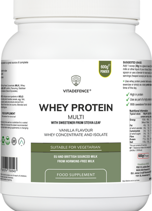 Whey Protein Multi | Vanilla Flavour Protein Powder with Stevia – 600 g