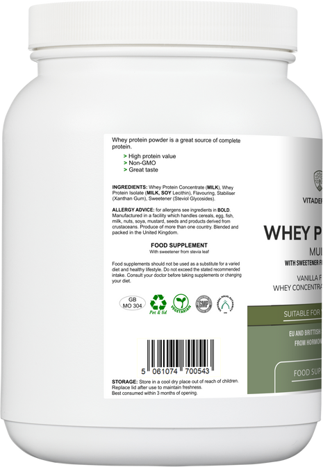 Whey Protein Multi | Vanilla Flavour Protein Powder with Stevia – 600 g