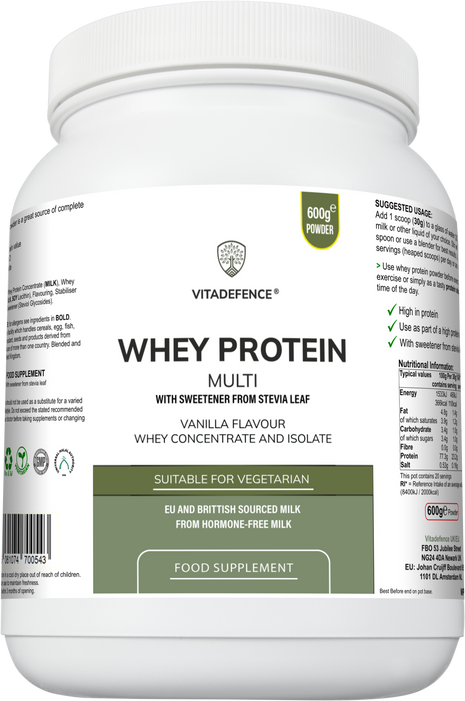 Whey Protein Multi | Vanilla Flavour Protein Powder with Stevia – 600 g