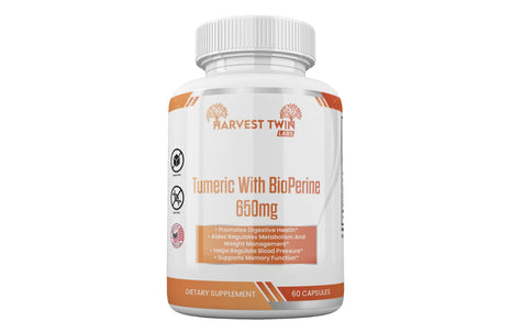 Turmeric w/BioPerin| Weight Management & Antioxidant| 650mg - 60 Capsules