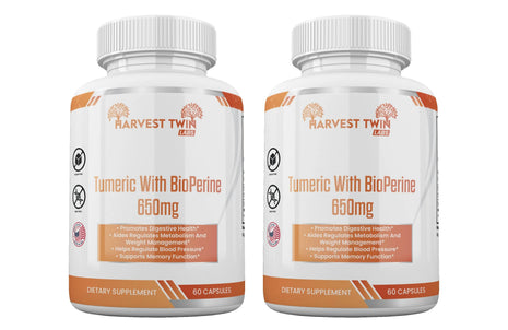 Turmeric w/BioPerin| Weight Management & Antioxidant| 650mg - 60 Capsules
