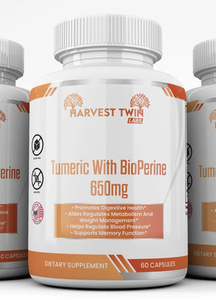 Turmeric w/BioPerin| Weight Management & Antioxidant| 650mg - 60 Capsules