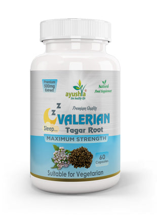 Ayushya Valerian Sleep Support |Vegan, Gluten Free, Non-GMO - 60 Capsules