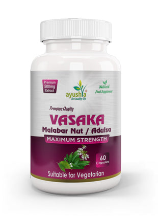 Ayushya Vasaka (Malabar Nut, Adulsa) Respiratory Support - 60 Capsules