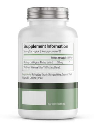 Moringa Oleifera | 500 mg Vegan Capsules – 120 Capsules