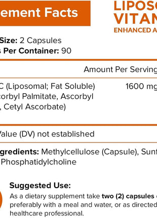 Liposomal Vitamin C 1600mg – 180 Capsules | High Absorption