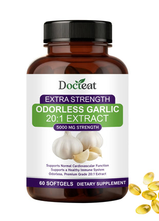 Docteat Garlic Extract 5000mg 60 Softgels – Cardiovascular & Immune Support