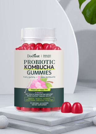 Probiotic Kombucha Gummies 60 Caps – Gut Health & Digestive Support
