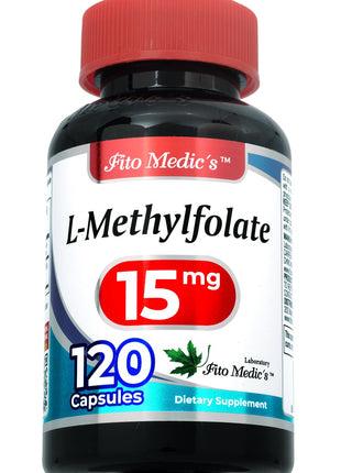 FITO MEDICS Lab | methylfolate |120 Capsules | 15000 mc |15 mg | folate | folate Supplement | Methyl folate | methylfolate Supplement | mthfr Supplement | Ultra high Absorption.