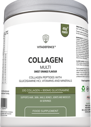 Collagen Multi | Orange Flavour Powder with Glucosamine, Vitamins & Minerals – 415 g