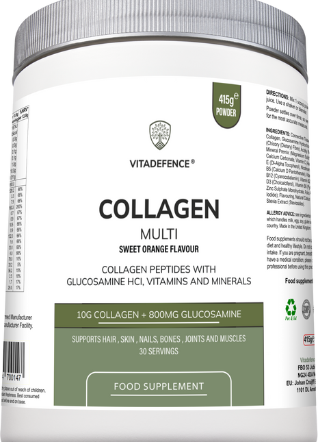 Collagen Multi | Orange Flavour Powder with Glucosamine, Vitamins & Minerals – 415 g