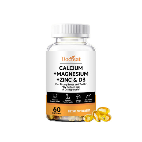 Docteat Calcium, Magnesium, Zinc & D3 | Osteoporosis support - 60 Softgels