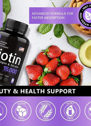 Biotin Capsules for Hair and Nail Health with Vitamins