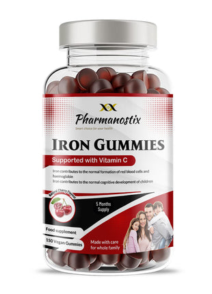 Iron & Vitamin C Vegan Gummies - 150 Natural Cherry Flavour