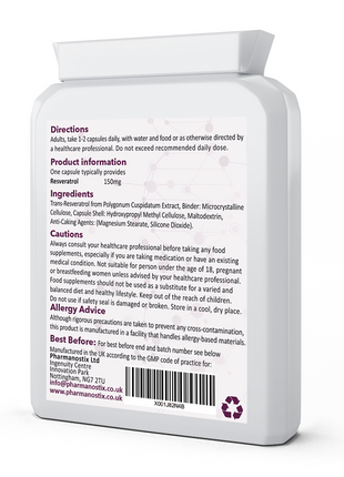 Trans Resveratrol Supplement 150mg - 90 Capsules