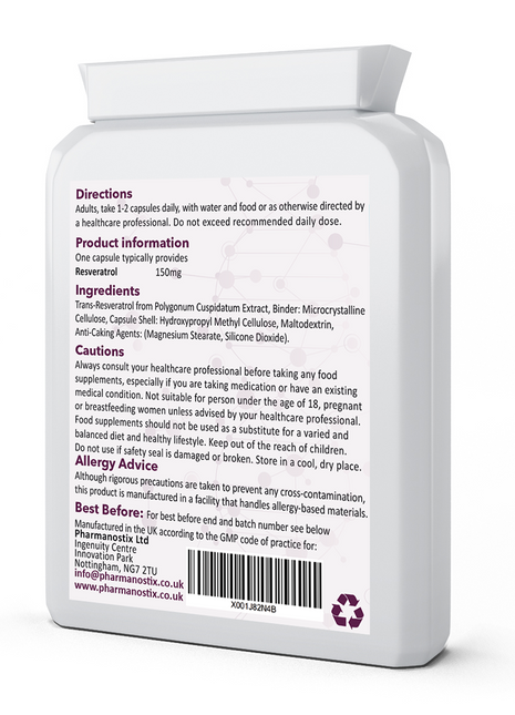 Trans Resveratrol Supplement 150mg - 90 Capsules