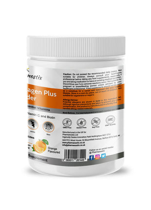 Hydrolysed Marine Collagen Plus Powder 300g |10,000mg Collagen Orange Flavoured