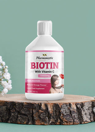 Biotin Liquid 500 mL - High Strength 10000mcg With Vit C