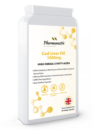 Cod Liver Oil Supplement (1000mg) - 90 Soft Gel Capsules