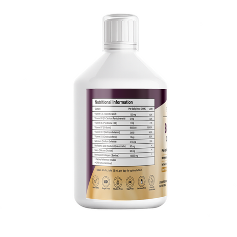 Halal Bovine Collagen Liquid Supplement, 10000mg, Natural Berry Flavour, 500ml-1