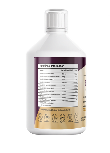 Halal Bovine Collagen Liquid Supplement, 10000mg, Natural Berry Flavour, 500ml