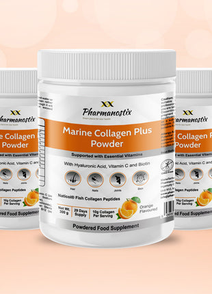 Hydrolysed Marine Collagen Plus Powder 300g |10,000mg Collagen Orange Flavoured