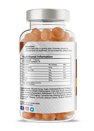 Collagen Complex 90 Gummies | Natural Pineapple Flavour
