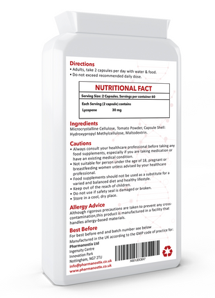 Lycopene Supplement 15mg - 120 Vegan Capsules