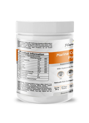 Hydrolysed Marine Collagen Plus Powder 300g |10,000mg Collagen Orange Flavoured