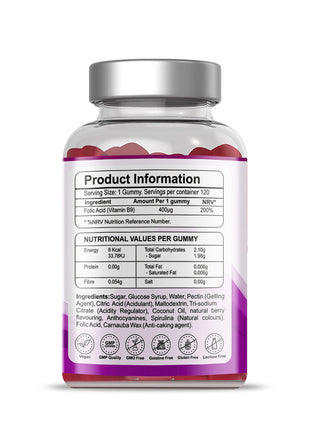 Folic Acid 400μg Pregnancy Gummy | Natural Berry Flavour