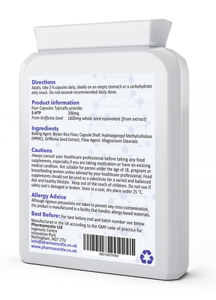 5-HTP Supplement 200mg Per Serving - 90 Capsules