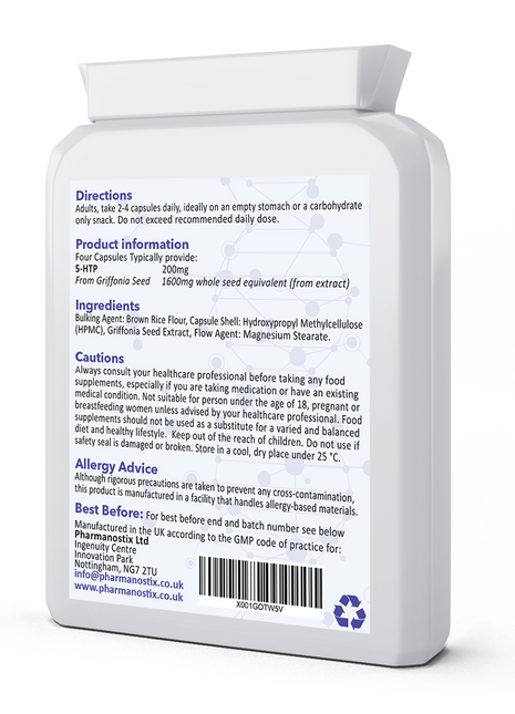 5-HTP Supplement 200mg Per Serving - 90 Capsules