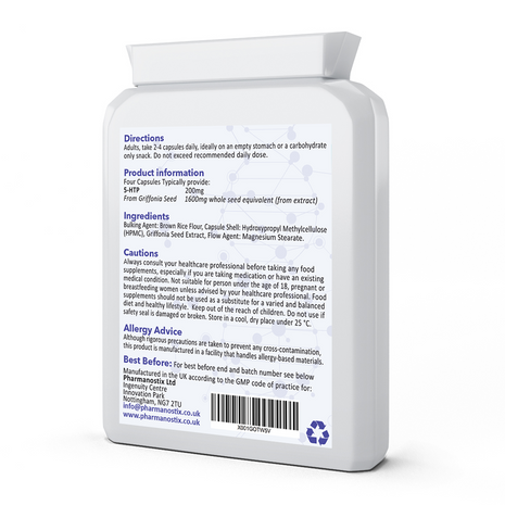 5-HTP Supplement 200mg Per Serving - 90 Capsules