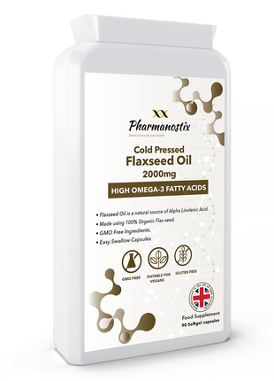 Flaxseed Oil Supplement 2000mg 90 Vegan Capsules