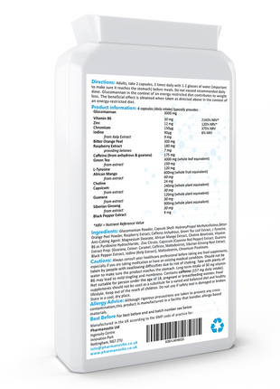 Glucomannan Complex - 3000mg - Fibre Diet Supplement Complex Capsules