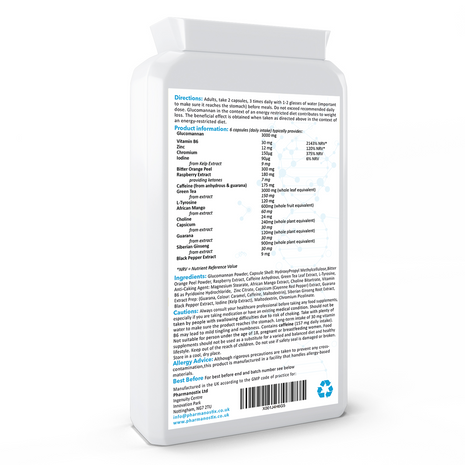 Glucomannan Complex - 3000mg - Fibre Diet Supplement Complex Capsules