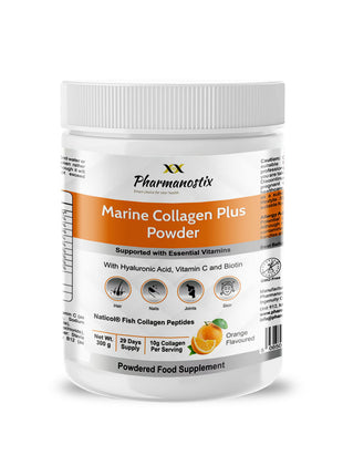 Hydrolysed Marine Collagen Plus Powder 300g |10,000mg Collagen Orange Flavoured