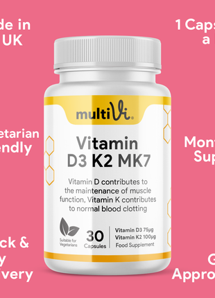 Vitamin D3 3000 IU + K2 MK-7 Supplement