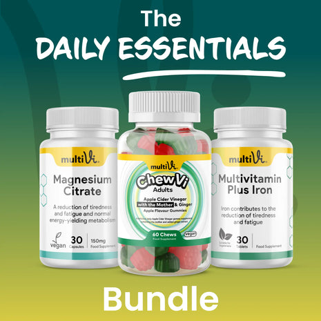 Daily Essentials Bundle | Gut health, Muscle & Nervous System - 120 gummies ( 3 bottles)